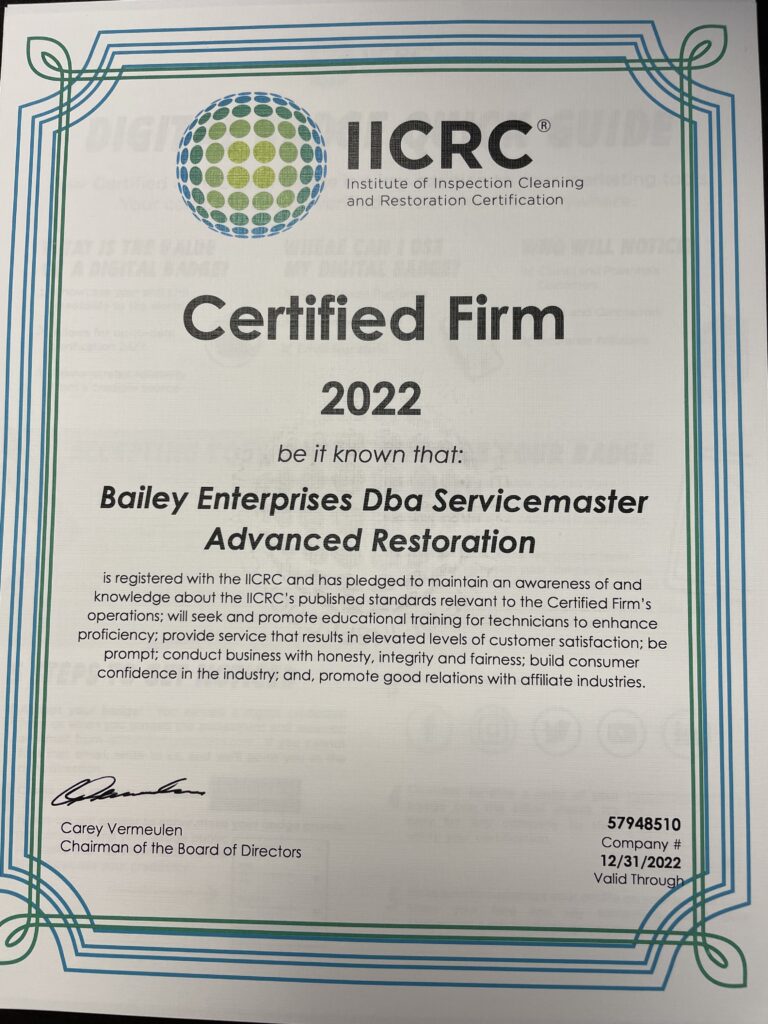 IICRC certificate 2022